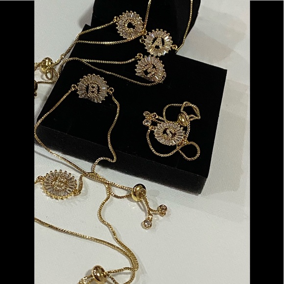 Initials zircon bracelets A B C E S and more - Picture 3 of 13